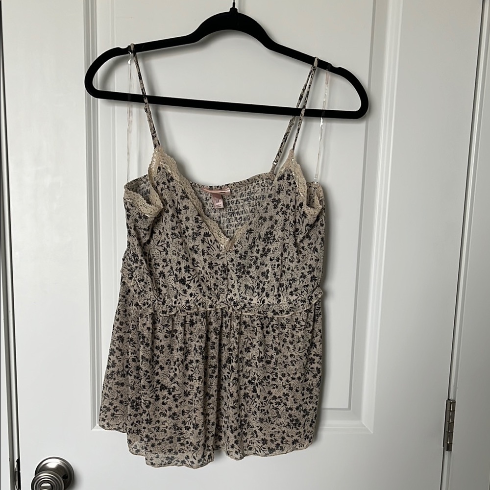 Tan Ruffled Tiered Camisole Top